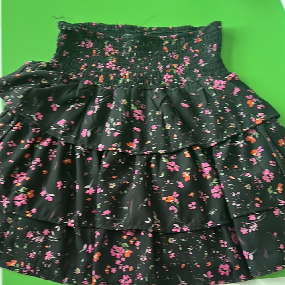 Floral Black and Pink Girl’s Skirt